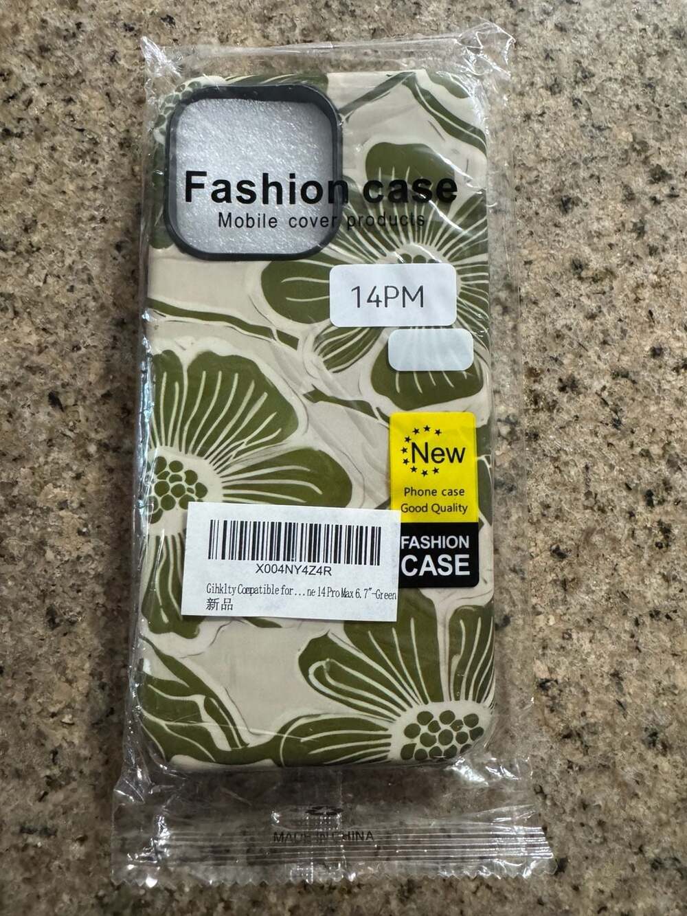 Fashion Case iPhone 14 Pro Max 6.7-Green Floral Phone Case